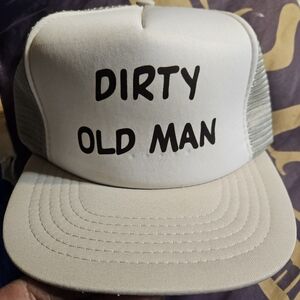 Vintage Snap Back Dirty Old Man Trucker Hat Blue style foam crown, mesh back